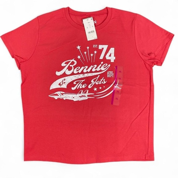 Elton John Bennie and the Jets Graphic Tee Red Athletic Dept Est 74 XXL - Picture 2 of 7